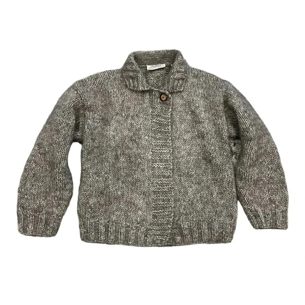 Linda Allard Ellen Tracy Brown Wool Mohair Cardigan Sweater S